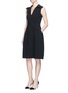 Figure View - Click To Enlarge - CO - Gathered flared collar crepe dress