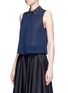 Front View - Click To Enlarge - ALICE & OLIVIA - 'Lorrie' embellished collar silk sleeveless shirt