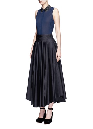 Figure View - Click To Enlarge - ALICE & OLIVIA - 'Lorrie' embellished collar silk sleeveless shirt