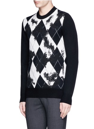 Front View - Click To Enlarge - ALEXANDER MCQUEEN - Argyle wool-cashmere sweater
