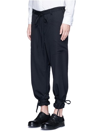 Front View - Click To Enlarge - SULVAM - Relaxed fit drawstring waist and cuff wool pants