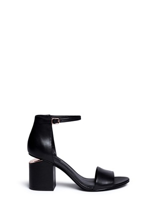 Main View - Click To Enlarge - ALEXANDER WANG - 'Abby' cutout heel ankle strap leather sandals