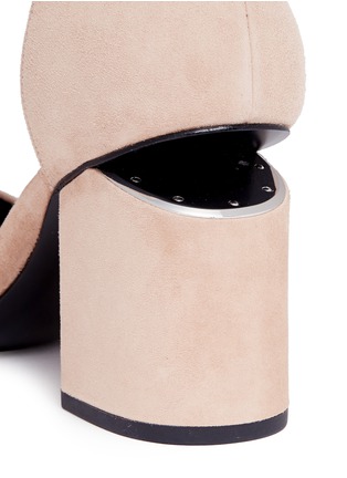 Detail View - Click To Enlarge - ALEXANDER WANG - 'Abby' cutout heel ankle strap suede sandals