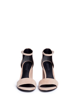 Front View - Click To Enlarge - ALEXANDER WANG - 'Abby' cutout heel ankle strap suede sandals