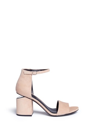 Main View - Click To Enlarge - ALEXANDER WANG - 'Abby' cutout heel ankle strap suede sandals