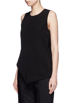 Front View - Click To Enlarge - MO&CO. - Asymmetric hem crepe sleeveless top