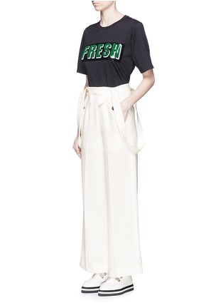 Figure View - Click To Enlarge - MO&CO. - Wide leg overall pants