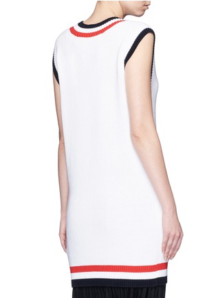 Back View - Click To Enlarge - MO&CO. - Cricket stripe sleeveless sweater dress