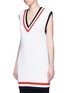 Front View - Click To Enlarge - MO&CO. - Cricket stripe sleeveless sweater dress
