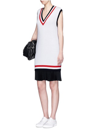 Figure View - Click To Enlarge - MO&CO. - Cricket stripe sleeveless sweater dress