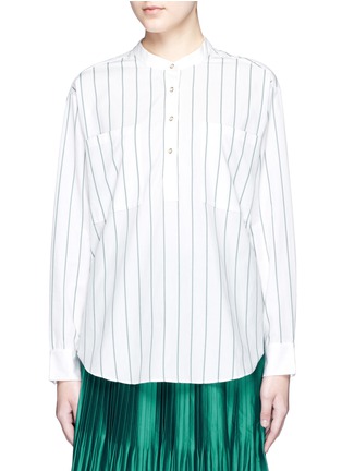 Main View - Click To Enlarge - MO&CO. - Mock neck stripe shirt