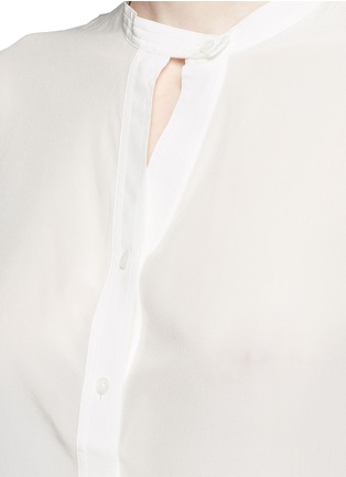 Detail View - Click To Enlarge - MO&CO. - Keyhole button silk georgette shirt