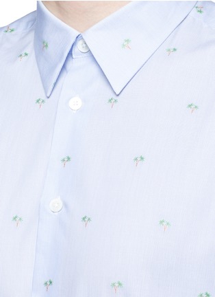 Detail View - Click To Enlarge - PS PAUL SMITH - Palm tree jacquard stripe shirt