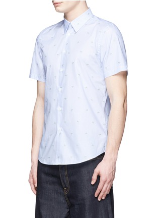 Front View - Click To Enlarge - PS PAUL SMITH - Palm tree jacquard stripe shirt