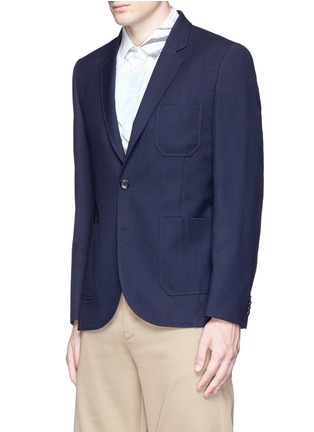 Front View - Click To Enlarge - PS PAUL SMITH - Patch pocket crosshatch wool blazer