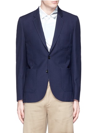 Main View - Click To Enlarge - PS PAUL SMITH - Patch pocket crosshatch wool blazer
