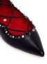 Detail View - Click To Enlarge - PEDDER RED - Joey' grommet stud strass lace-up skimmer flats