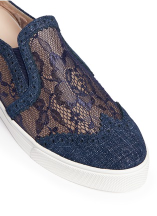 Detail View - Click To Enlarge - PEDDER RED - 'Daly' suede wingtip lace skate slip-ons