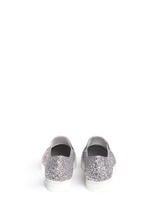Back View - Click To Enlarge - PEDDER RED - 'Daly' coarse glitter skate slip-ons