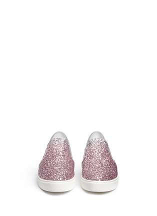 Front View - Click To Enlarge - PEDDER RED - 'Daly' coarse glitter skate slip-ons