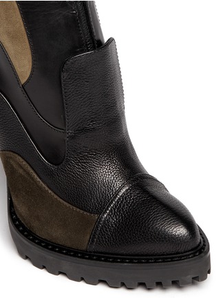 Detail View - Click To Enlarge - ALEXANDER MCQUEEN - Suede patchwork leather boots