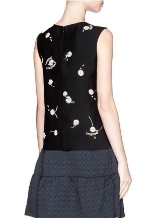 Back View - Click To Enlarge - VALENTINO GARAVANI - 'Love Me Not' daisy embroidery silk crepe top
