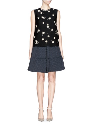 Figure View - Click To Enlarge - VALENTINO GARAVANI - 'Love Me Not' daisy embroidery silk crepe top