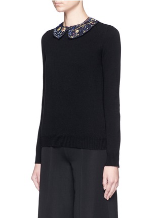 Front View - Click To Enlarge - VALENTINO GARAVANI - Cosmos embellished collar wool-cashmere sweater