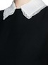 Detail View - Click To Enlarge - VALENTINO GARAVANI - Detachable leather bow collar crepe couture cape dress