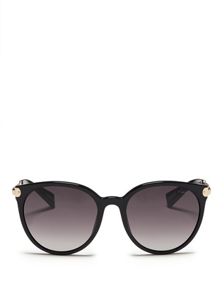 Main View - Click To Enlarge - LANVIN - Metal temple round cat eye sunglasses