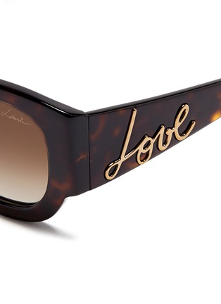 Detail View - Click To Enlarge - LANVIN - Love appliqué tortoiseshell effect acetate sunglasses