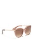 Figure View - Click To Enlarge - LANVIN - Glitter acetate round cat eye sunglasses