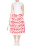 Figure View - Click To Enlarge - MS MIN - Neon flower embroidery pleated midi skirt