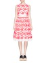 Main View - Click To Enlarge - MS MIN - Neon flower embroidery flare dress