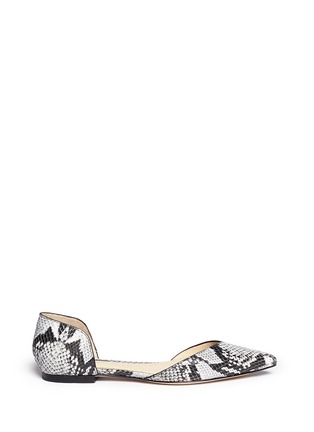 Main View - Click To Enlarge - 3.1 PHILLIP LIM - 'Devon' snakeskin effect leather d'Orsay flats