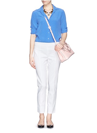 Figure View - Click To Enlarge - TORY BURCH - 'Callie' skinny woven cotton pants