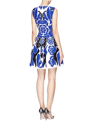 Back View - Click To Enlarge - ALEXANDER MCQUEEN - Clover intarsia knit dress
