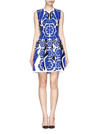 Main View - Click To Enlarge - ALEXANDER MCQUEEN - Clover intarsia knit dress