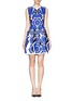 Main View - Click To Enlarge - ALEXANDER MCQUEEN - Clover intarsia knit dress
