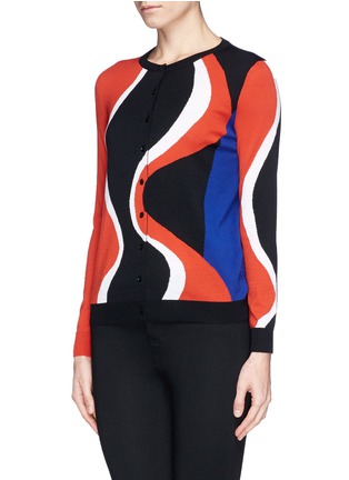 Front View - Click To Enlarge - ALEXANDER MCQUEEN - Swirl wool knit cardigan