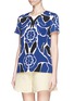 Front View - Click To Enlarge - ALEXANDER MCQUEEN - Flower collage print cady top