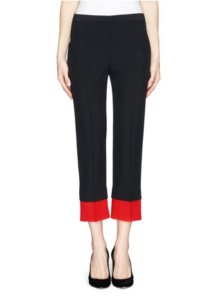 Main View - Click To Enlarge - ALEXANDER MCQUEEN - Contrast hem cropped pants