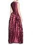 Back View - Click To Enlarge - ALEXANDER MCQUEEN - Leopard jacquard cloqué flare gown