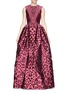 Main View - Click To Enlarge - ALEXANDER MCQUEEN - Leopard jacquard cloqué flare gown