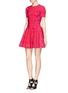 Figure View - Click To Enlarge - ALEXANDER MCQUEEN - Leopard jacquard knit flare dress