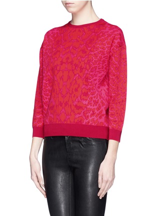 Front View - Click To Enlarge - ALEXANDER MCQUEEN - Bespeckled leopard knit sweater