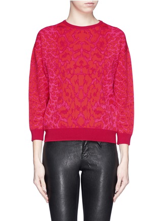 Main View - Click To Enlarge - ALEXANDER MCQUEEN - Bespeckled leopard knit sweater
