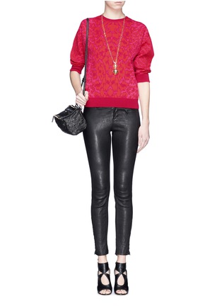 Figure View - Click To Enlarge - ALEXANDER MCQUEEN - Bespeckled leopard knit sweater