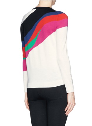 Back View - Click To Enlarge - ALEXANDER MCQUEEN - Paint strokes heart sweater