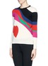 Front View - Click To Enlarge - ALEXANDER MCQUEEN - Paint strokes heart sweater